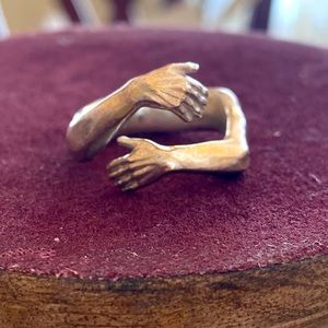 Silver hug ring